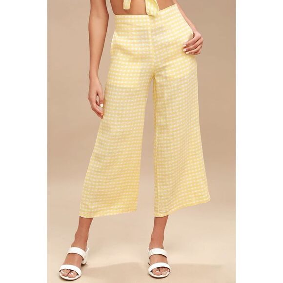 Faithfull the Brand Yellow Wide Leg Pants - Picture 4 of 10
